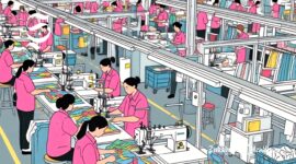 Ilustrasi buruh perempuan sedang bekerja di pabrik garmen - sukabumiheadline.com