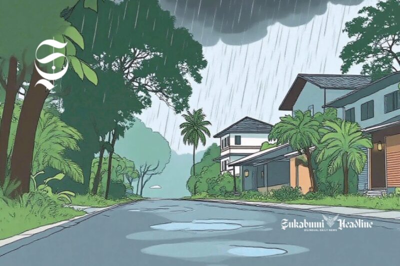 Ilustrasi daerah diguyur hujan deras - sukabumiheadline.com