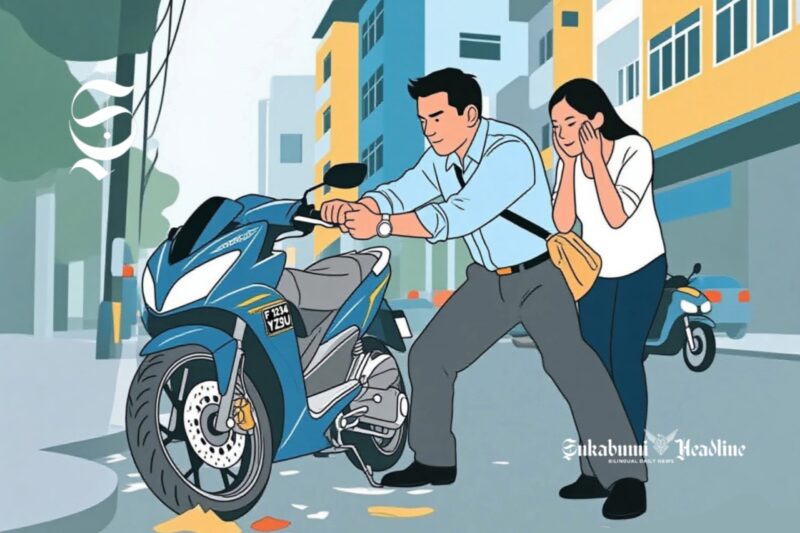 Ilustrasi debt collector merampas sepeda motor milik nasabah leasing - sukabumiheadline.com