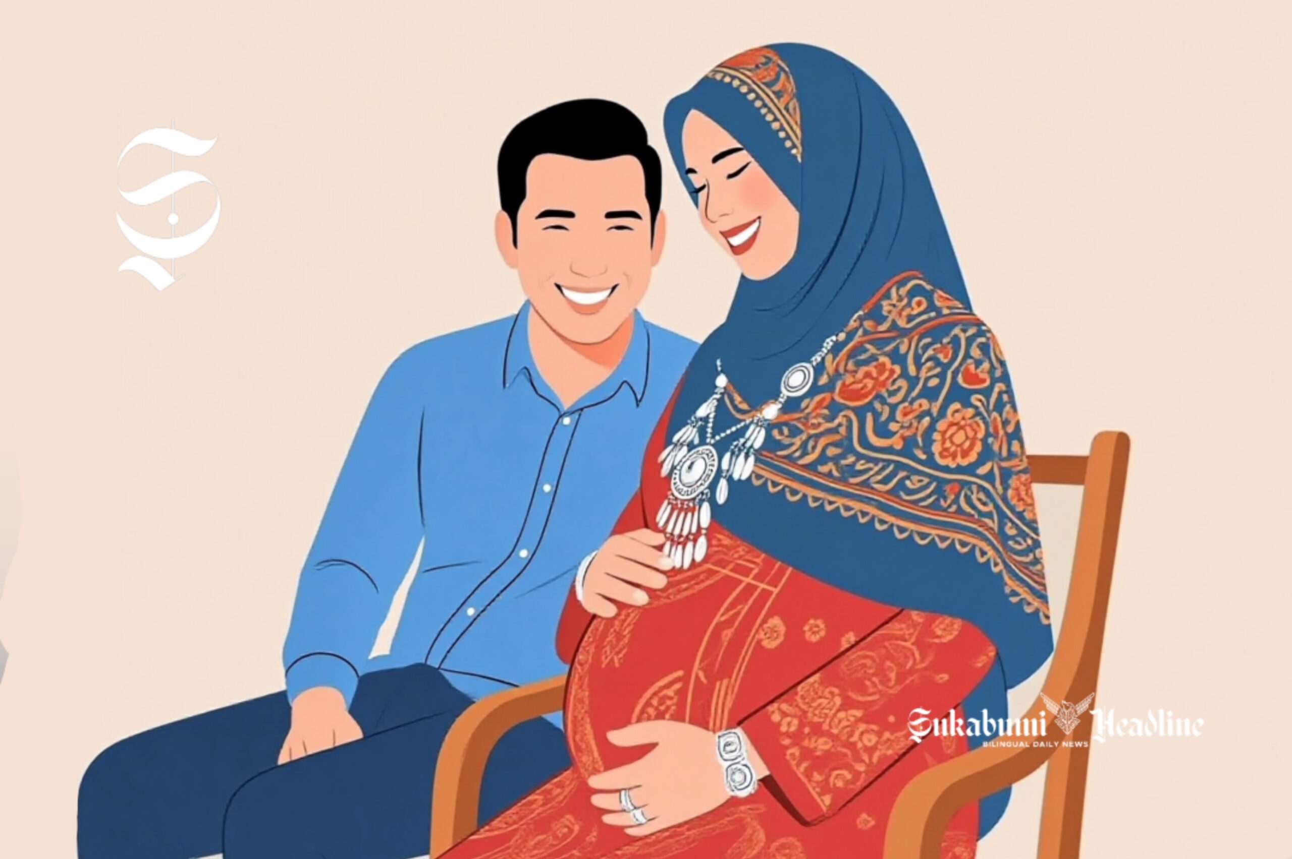 Ilustrasi ibu hamil sedang ditemani suami - sukabumiheadline.com