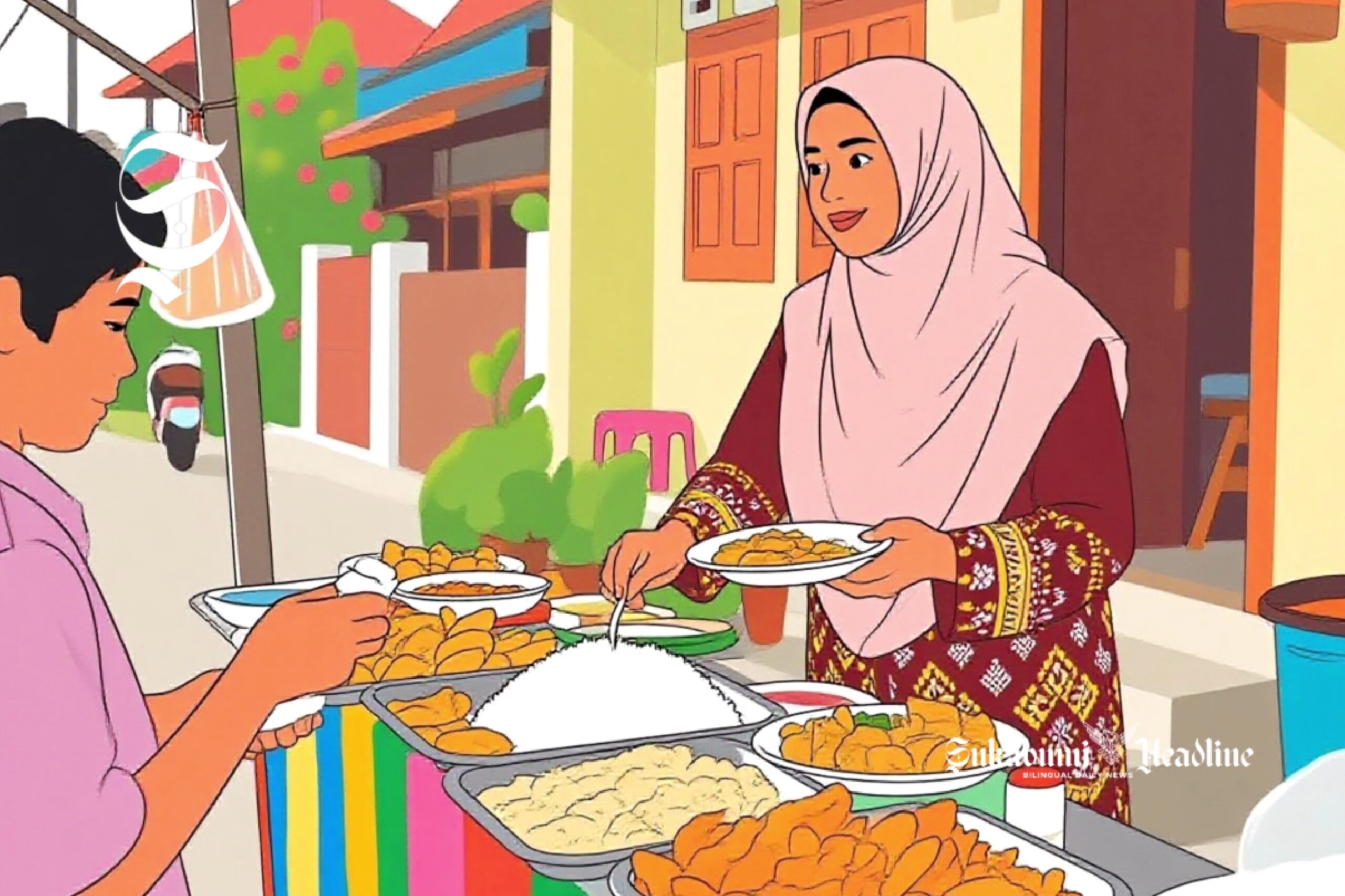 11 ide bisnis untuk ibu rumah tangga yang cuan, dari warung pagi hingga voice over 1 Ilustrasi ibu rumah tangga membuka usaha jualan nasi dan gorengan di rumah - sukabumiheadline.com