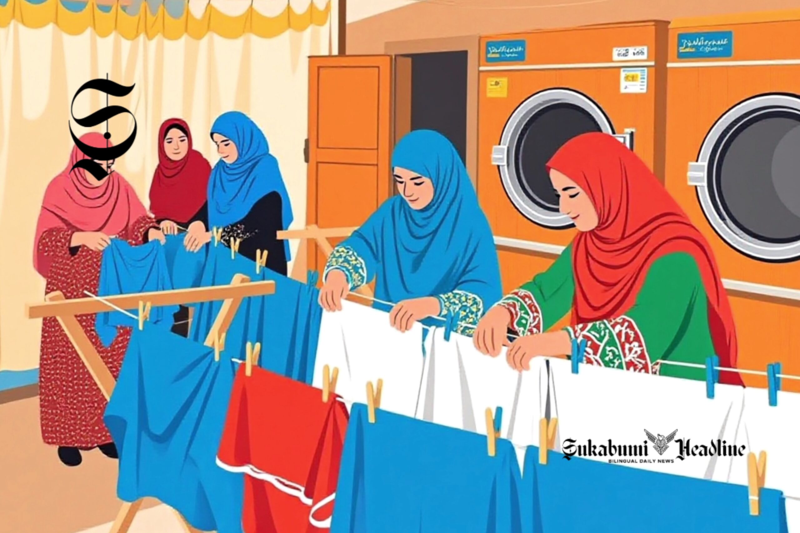 11 ide bisnis untuk ibu rumah tangga yang cuan, dari warung pagi hingga voice over 2 Ilustrasi ibu rumah tangga membuka usaha laundry - sukabumiheadline.com
