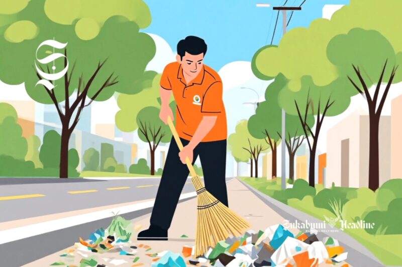 Ilustrasi kerja sosial membersihkan lingkungan - sukabumiheadline.com