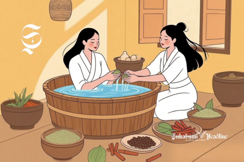 Ilustrasi mandi rempah - sukabumiheadline.com