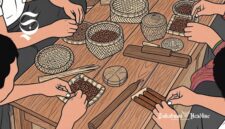 Ilustrasi melinting tembakau dengan tangan tanpa peralatan - sukabumiheadline.com