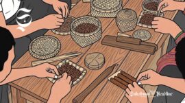 Ilustrasi melinting tembakau dengan tangan tanpa peralatan - sukabumiheadline.com