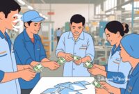 Ilustrasi pegawai sedang menghitung upah - sukabumiheadline.com