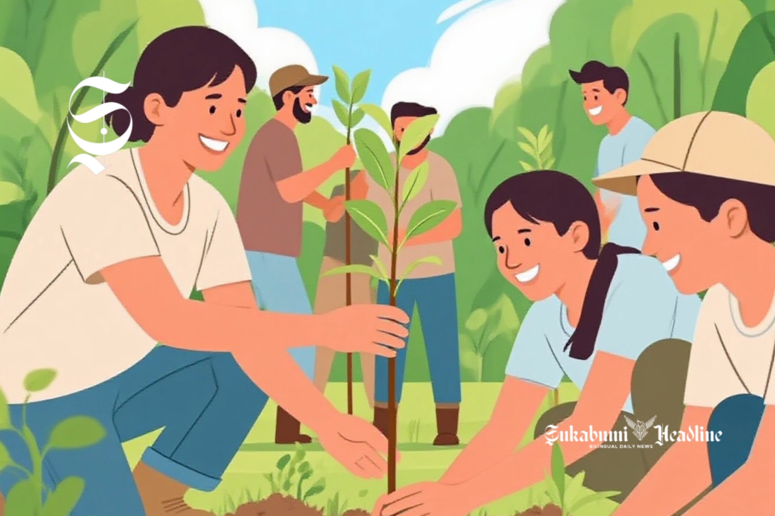 Islam ajarkan pentingnya menanam pohon, hemat air, hingga kawasan dilindungi 3 Ilustrasi pemuda sedang menanam pohon - sukabumiheadline.com