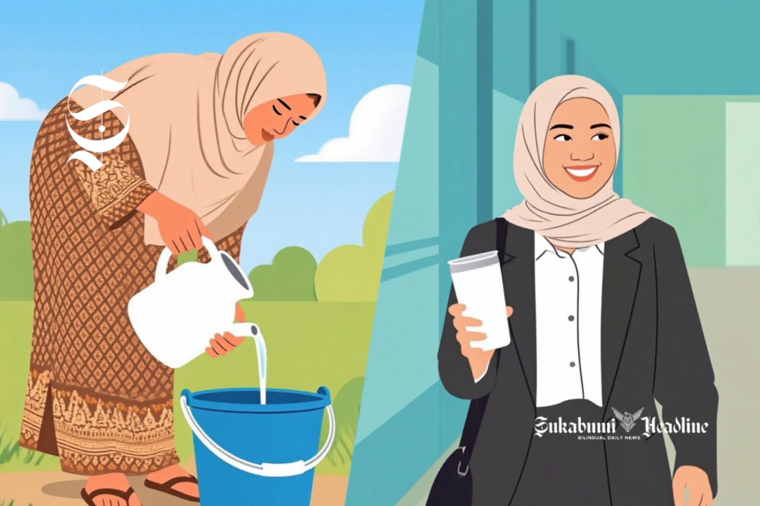 Islam ajarkan pentingnya menanam pohon, hemat air, hingga kawasan dilindungi 4 Ilustrasi perempuan menghemat air - sukabumiheadline.com