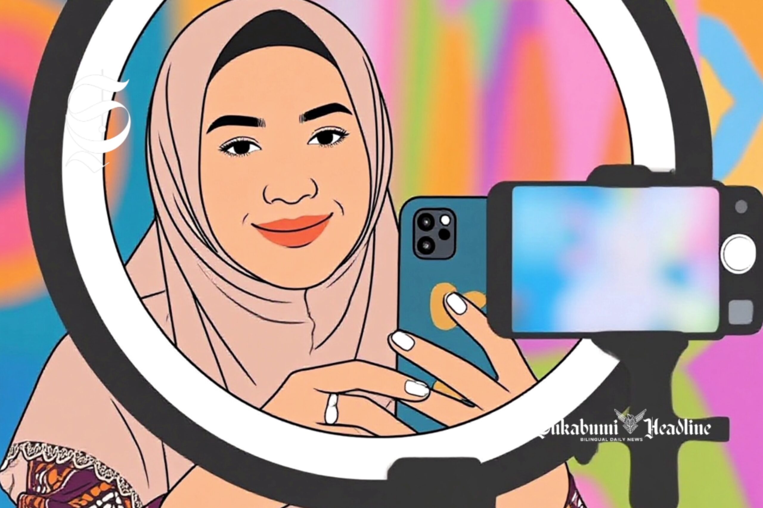 11 ide bisnis untuk ibu rumah tangga yang cuan, dari warung pagi hingga voice over 3 Ilustrasi perempuan sedang live di media sosial - sukabumiheadline.com