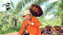Ilustrasi petani sawit di perkebunan kelapa sawit - sukabumiheadline.com