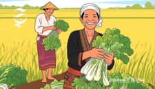 Ilustrasi petani tersenyum setelah panen sayur - sukabumiheadline.com
