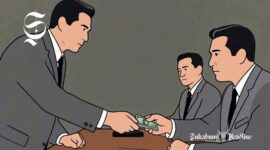 Ilustrasi praktik suap dan korupsi pejabat - sukabumiheadline.com