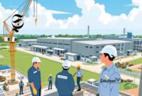 Ilustrasi proses pembangunan pabrik - sukabumiheadline.com