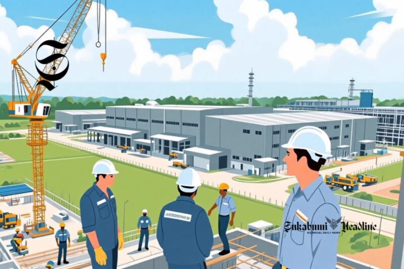 Ilustrasi proses pembangunan pabrik - sukabumiheadline.com