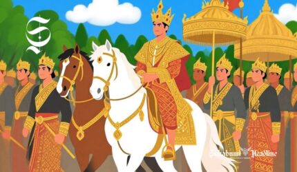 Ilustrasi raja naik kuda diiringi pasukan kerajaan - sukabumiheadline.com
