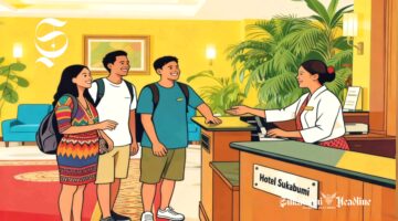 Ilustrasi resepsionis hotel sedang menerima tamu - sukabumiheadline.com
