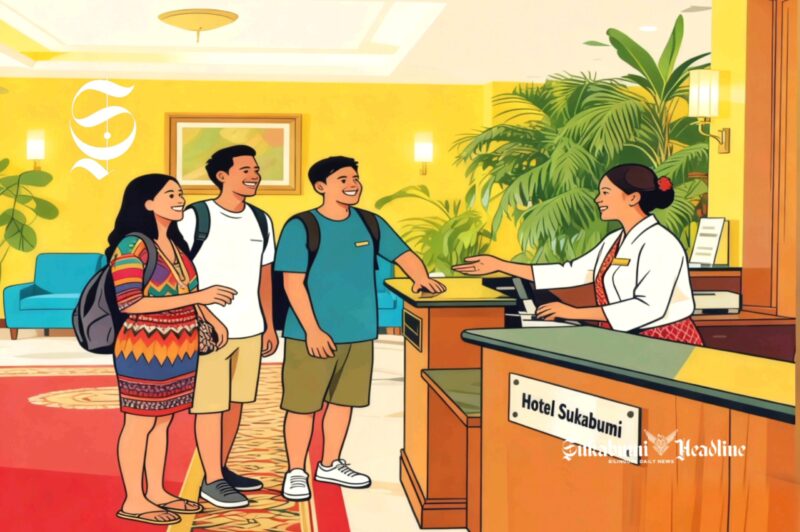 Ilustrasi resepsionis hotel sedang menerima tamu - sukabumiheadline.com