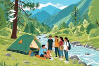 Ilustrasi sekelompok remaja di camping ground - sukabumiheadline.com