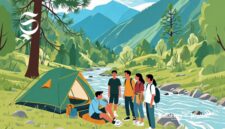 Ilustrasi sekelompok remaja di camping ground - sukabumiheadline.com
