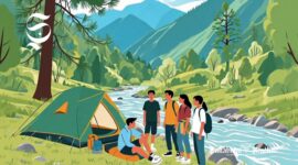Ilustrasi sekelompok remaja di camping ground - sukabumiheadline.com