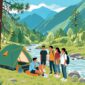 Ilustrasi sekelompok remaja di camping ground - sukabumiheadline.com