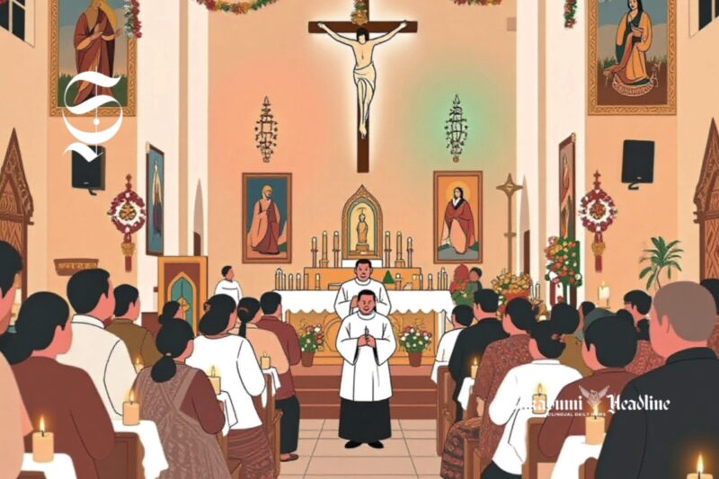 Ilustrasi suasana Misa Natal 2025 - sukabumiheadline.com