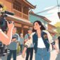 Ilustrasi syuting film, artis perempuan sedang berakting - sukabumiheadline.com
