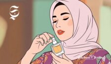 Ilustrasi wanita sedang menyemprotkan parfum ke tubuhnya - sukabumiheadline.com