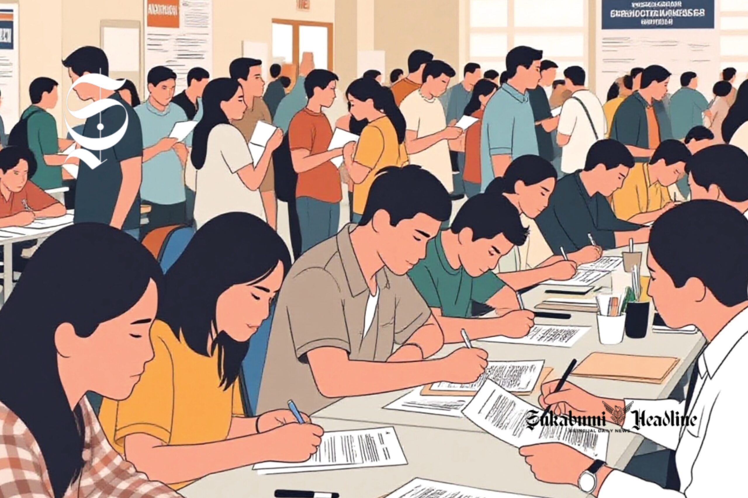 Ilustrasi warga ramai melamar pekerjaan - sukabumiheadline.com