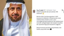 Menteri Haji dan Umrah Arab Saudi, Tawfiq F. Alrabiah, menyampaikan apresiasi tinggi terhadap langkah perusahaan jasa logistik Indonesia, JNE - Ist