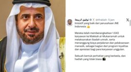 Menteri Haji dan Umrah Arab Saudi, Tawfiq F. Alrabiah, menyampaikan apresiasi tinggi terhadap langkah perusahaan jasa logistik Indonesia, JNE - Ist