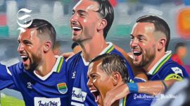 Pemain Persib Bandung Luciano Guaycochea, Andrew Jung, Marc Klok dan Adam Alis selebrasi gol di ACL 2 - sukabumiheadline.com