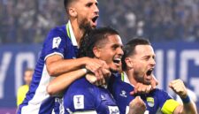 Ramon Tanque selebrasi usai bobol gawang Bangkok United FC - Persib