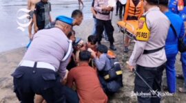 Turis lokal tewas terseret ombak Pantai Karanghawu Sukabumi - Ist
