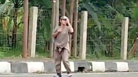 Viral seorang pria jalan mundur dari Bogor ke Sukabumi - Ist