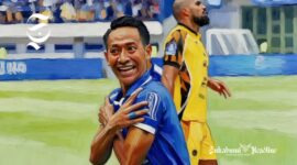 Beckham Putra melakukan selebrasi setelah membobol gawang Persija Jakarta - sukabumiheadline.com