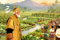 Ilustrasi Aki Tirem, Raja Salakanagara sedang menyambangi rakyatnya - sukabumiheadline.com