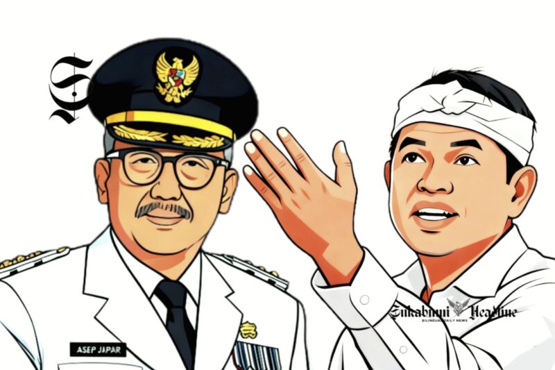 Ilustrasi Bupati Sukabumi Asep Japar dan Gubernur Jawa Barat Dedi Mulyadi - sukabumiheadline.com
