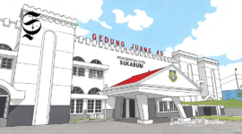 Ilustrasi Gedung Juang 45 Kota Sukabumi - sukabumiheadline.com