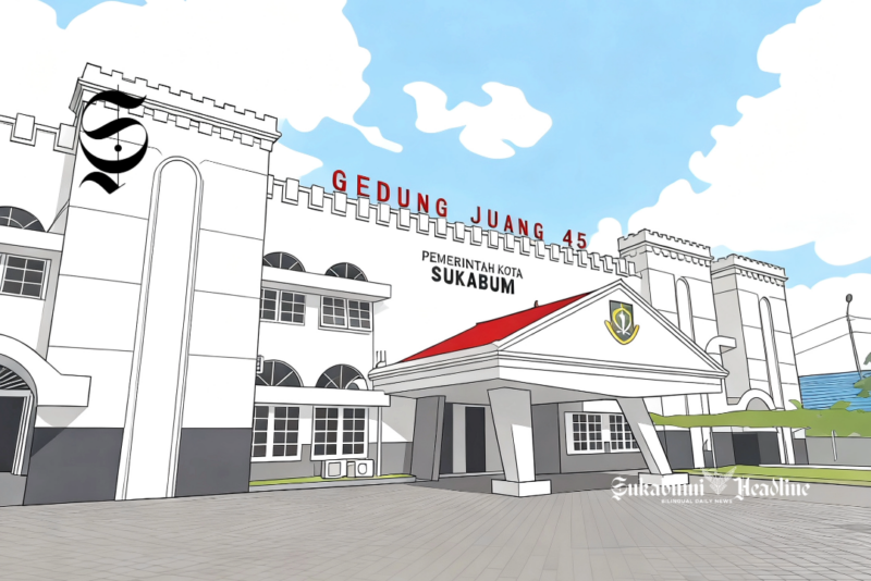 Ilustrasi Gedung Juang 45 Kota Sukabumi - sukabumiheadline.com