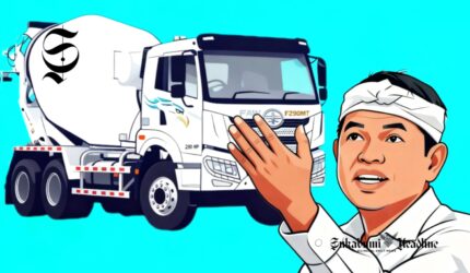 Ilustrasi Gubernur Jawa Barat dan truk molen atau mixer truck - sukabumiheadline.com