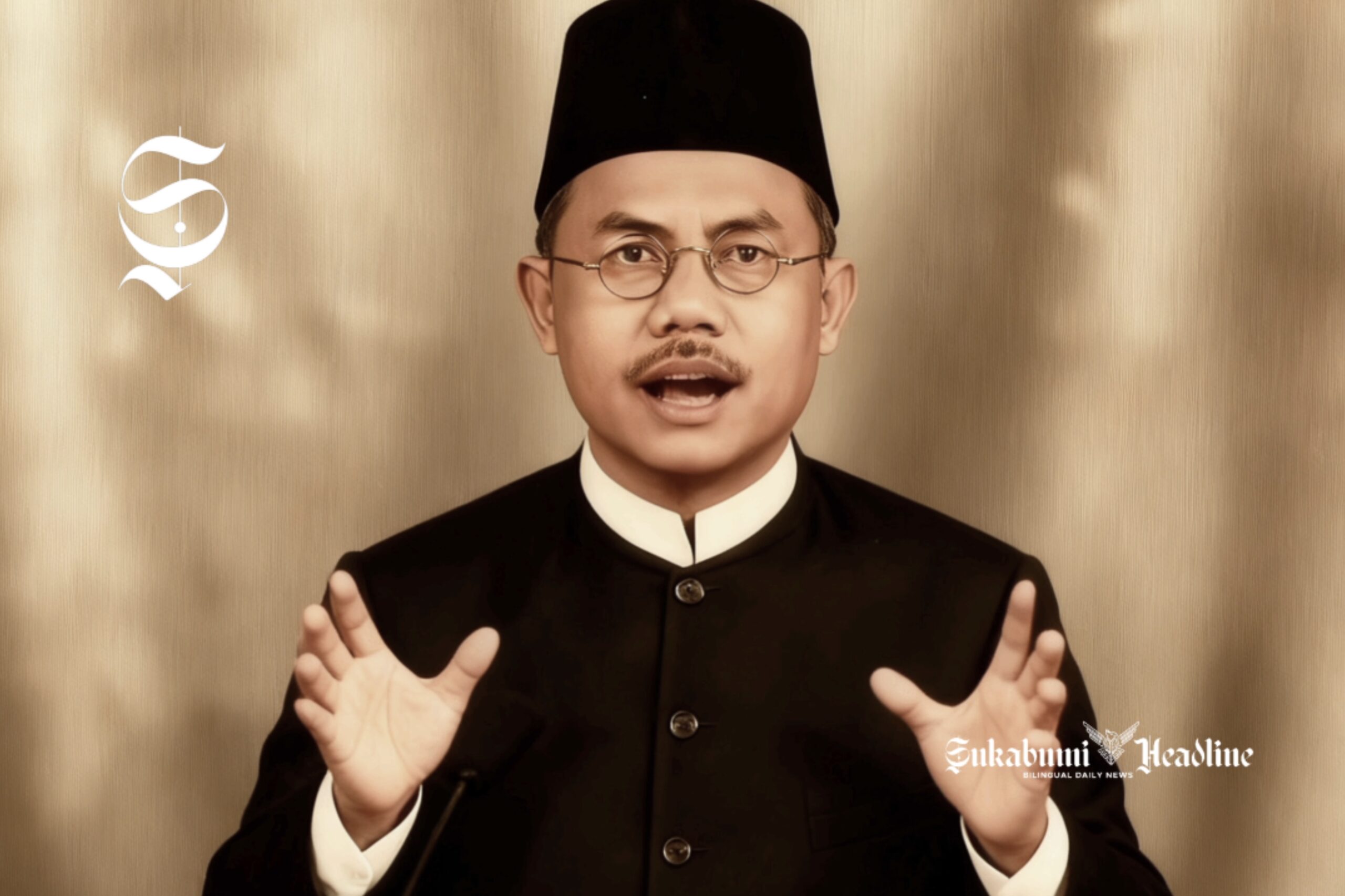 Ilustrasi KH Ahmad Sanusi muda, Pahlawan Nasional asal Sukabumi - sukabumiheadline.com
