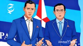 Ilustrasi Ketua Umum Partai Demokrat Agus Harimurti Yudhoyono dan Sekjen Herman Khaeron - sukabumiheadline.com