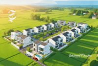 Ilustrasi kompleks perumahan di tengah area persawahan - sukabumiheadline.com