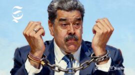 Ilustrasi Presiden Venezuela Nicolas Maduro diikat rantai - sukabumiheadline.com