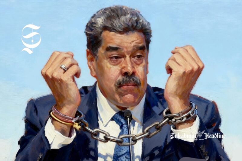 Ilustrasi Presiden Venezuela Nicolas Maduro diikat rantai - sukabumiheadline.com