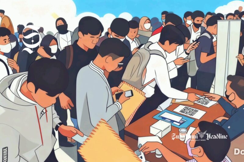 Ilustrasi antrean pelamar kerja didominasi laki-laki - sukabumiheadline.com