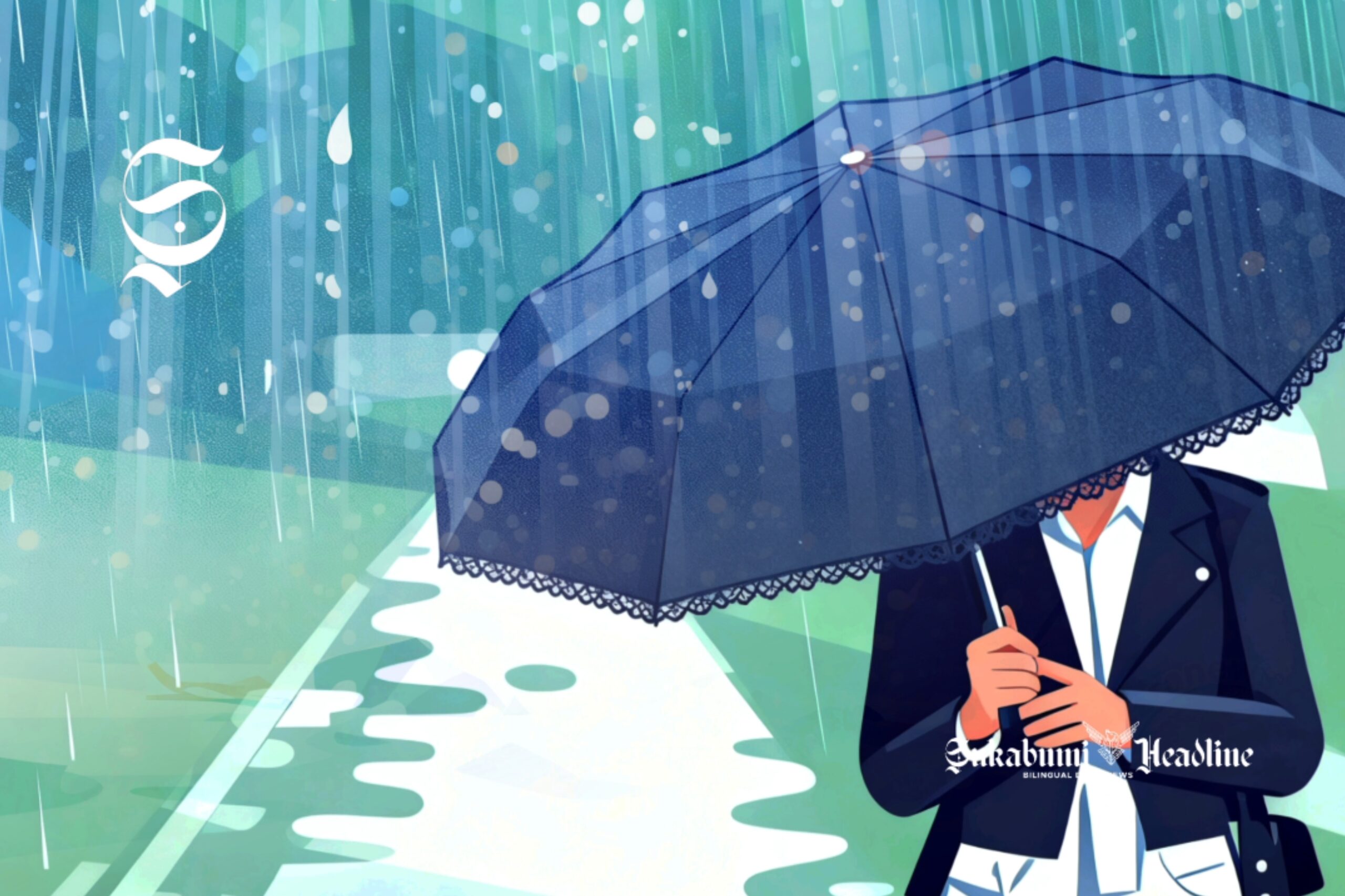 Ilustrasi berangkat kerja diguyur hujan deras - sukabumiheadline.com