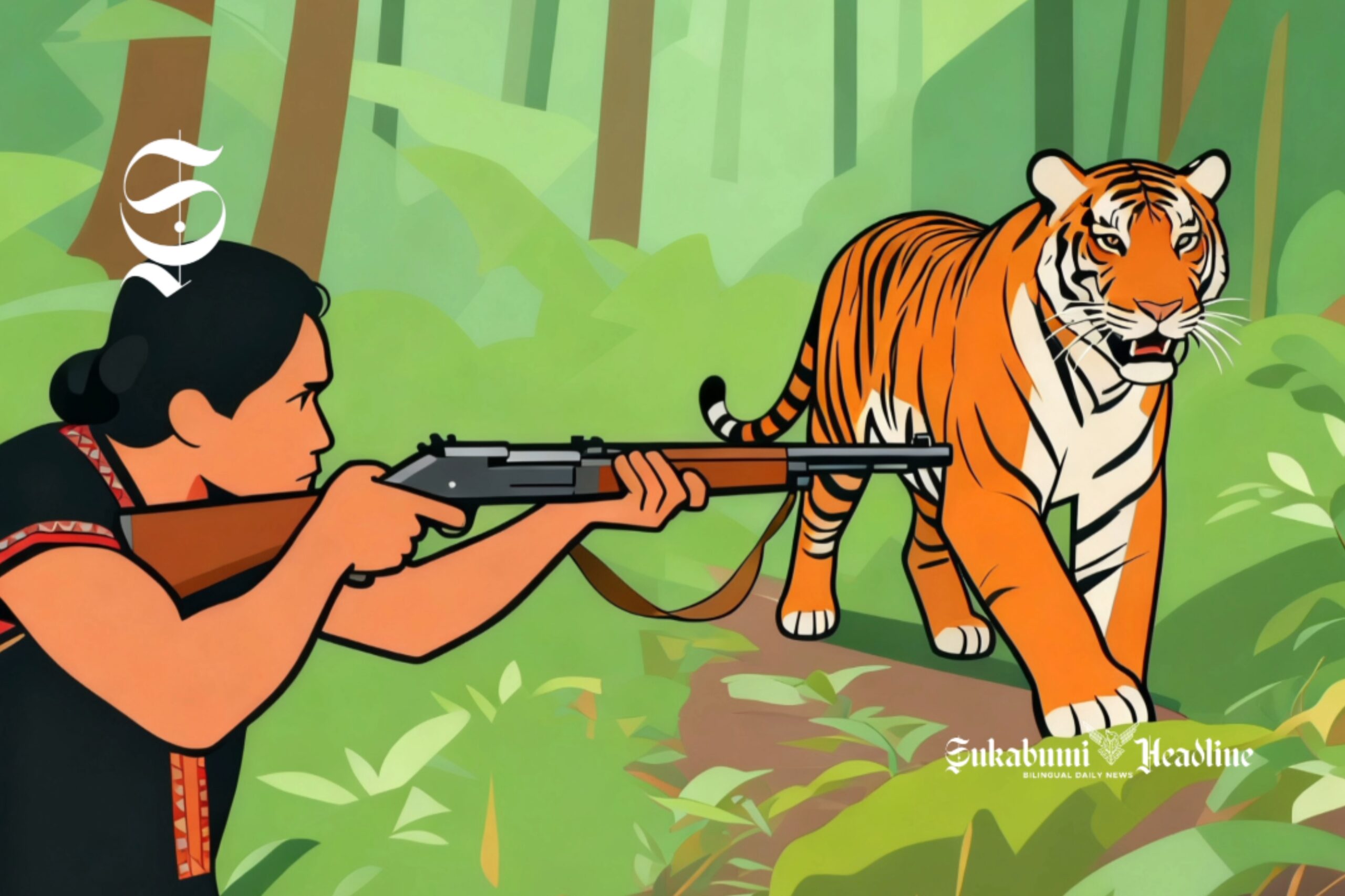 Ilustrasi berburu binatang dilindungi - sukabumiheadline.com